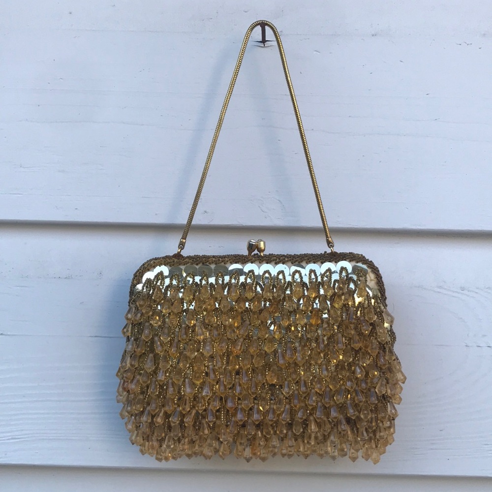 Vintage gold beaded purse